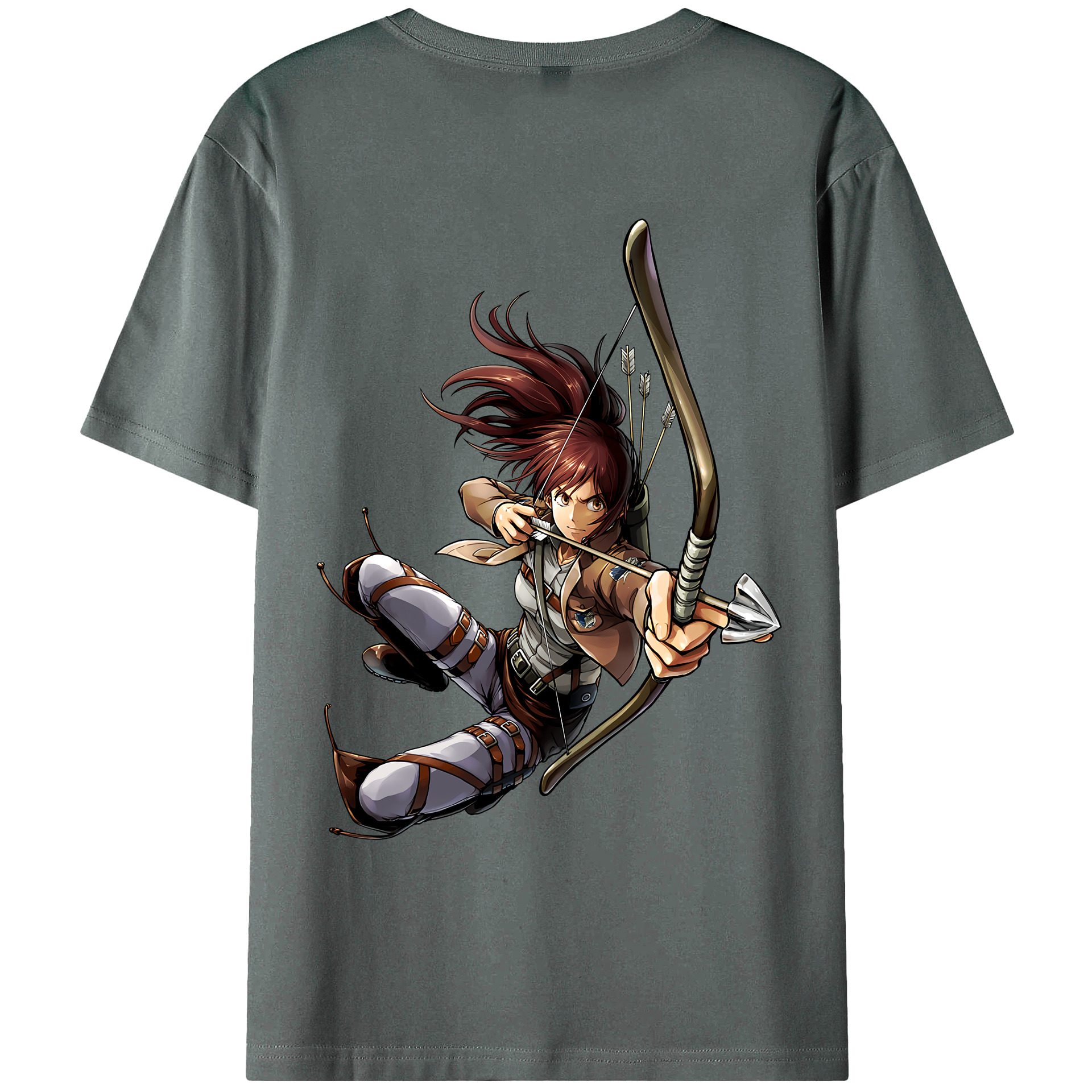 （画像用） 進撃の巨人 サシャ·ブラウス Attack on Titan Sasha Blaus 綿100％ メンズ半袖Tシャツ（バックプリント） 通気性